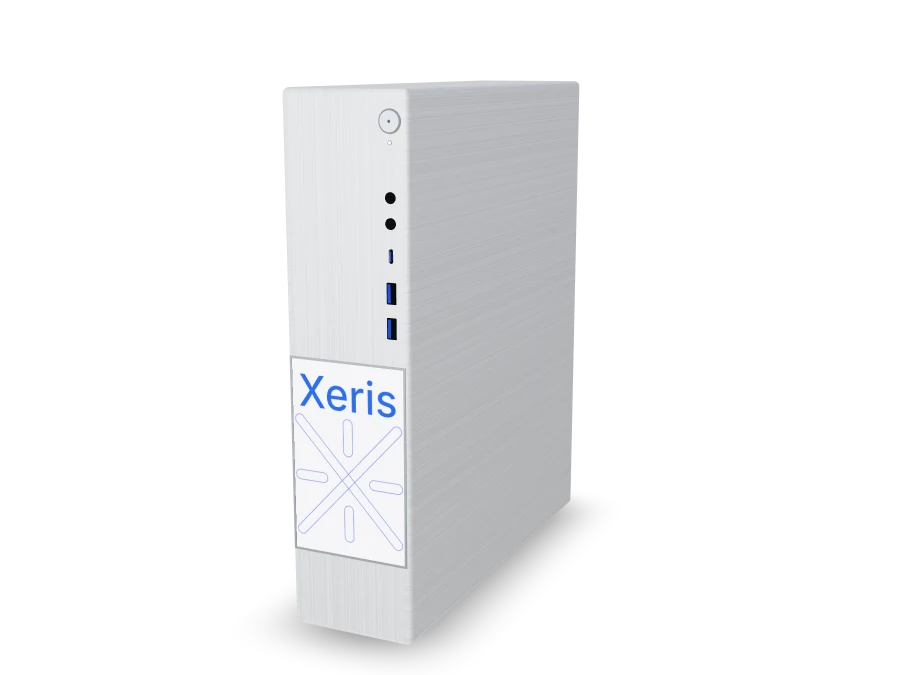 Xeris Computer, a small white desktop tower